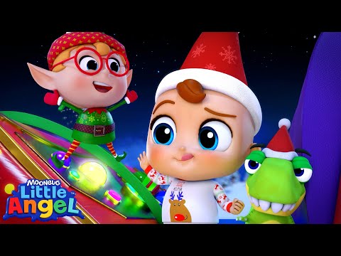 Sing Jingle Bells with Baby John and Santa🎅 | Little Angel And Friends Kid Songs