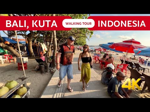 KUTA BALI Indonesia 🇮🇩 WALKING Tour Bali beach 2024