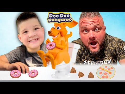 Caleb and Dad play DOO DOO KANGAROO Game Fun Toy Story for Kids!