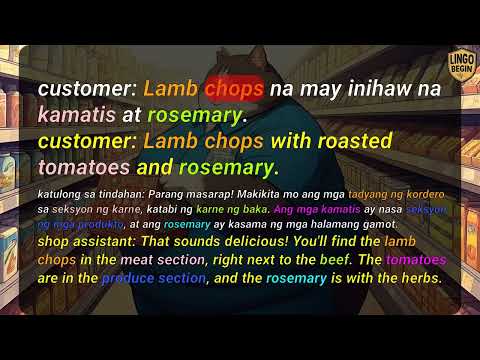 Filipino listening｜Supermarket - Lamb chops｜Shop assistant & Customer