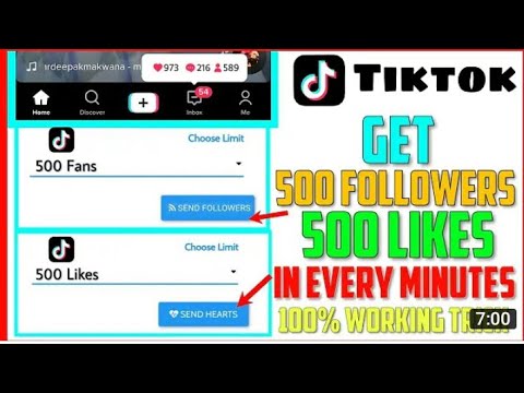 New app!!100 tiktok like every minute!! 500 follower every minutes!!