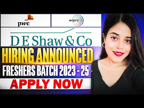 🔥WIPRO ELITE MASS HIRING| DESHAW, PWC, GOLDMAN SACHS  HIRING FRESHERS |  APPLY NOW🔥