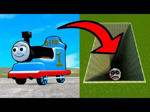 THOMAS THE TRAIN IN GIANT PIT! - Garry's mod Sandbox