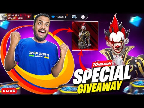 12M Special Giveaway Custom Live Reaction - Garena Free Fire India Live