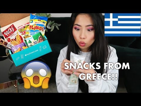 TRYING SNACKS FROM GREECE | TRY TREATS BOX