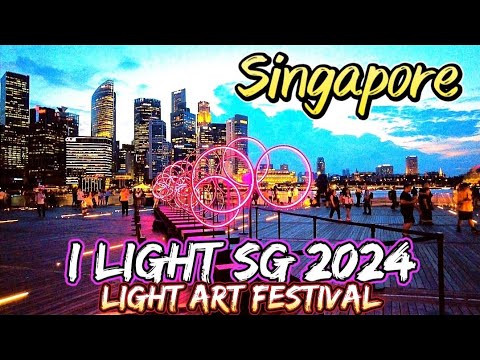 I Light Singapore 2024: Light Art Festival | A Stunning 4K Walking Tour | Marina Bay, Singapore.