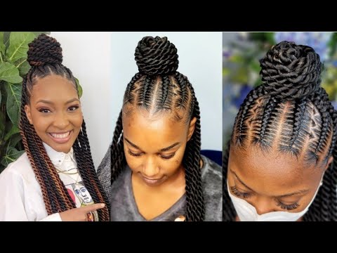 Half twist Half Stitch braids| Senegalese twist | Rope twist | Feedin braids