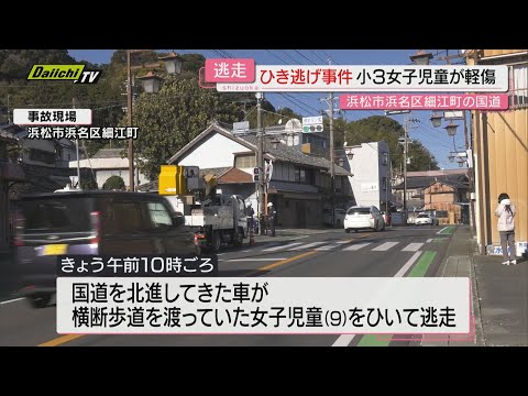 【ひき逃げ】小学３年生の女子児童が車にひかれる　車は現場から逃走　警察で捜査（浜松市）