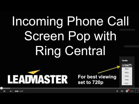 The CRM opens the contact record when your Ring Central soft phone rings.