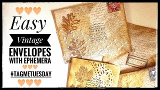 Easy - Vintage Envelopes with Ephemera #tagmetuesday