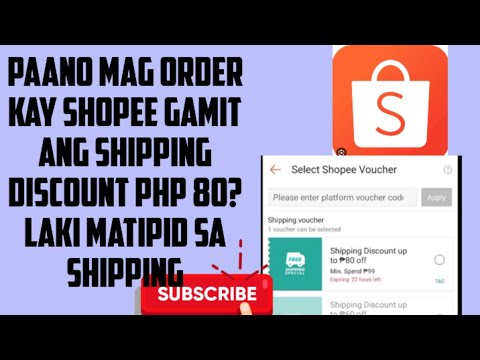 Paano mag order kay shopee gamit ang shipping discount Php 80? laki matipid sa shipping #voucher