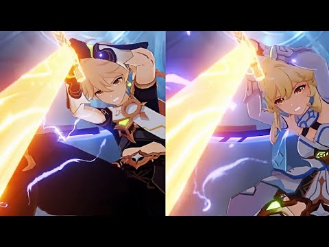 Aether & Lumine Saving Nahida from Scaramouche side-by side - Genshin Impact