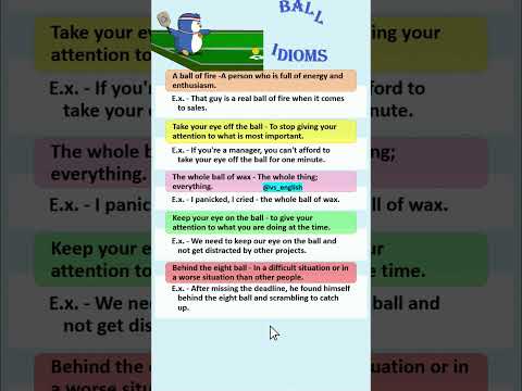 BALL IDIOMS WITH MEANING || ADVANCED ENGLISH IDIOM #idioms  #shorts #ball #idiom #viral VS ENGLISH