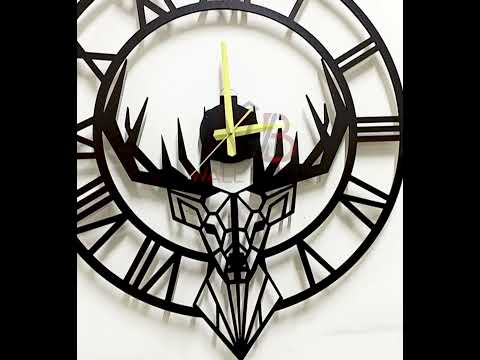 Deer Wall Hanging Clock | Wall Clocks in Pakistan | Wooden Wall Clocks