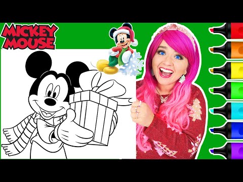 Coloring Mickey Mouse Christmas Gift Coloring Page | Ohuhu Art Markers