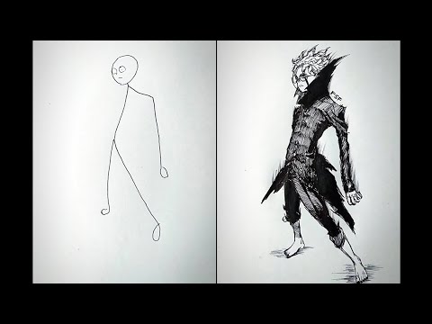 How to Draw Okarun | Dandadan | StickMan drawing | easy drawing