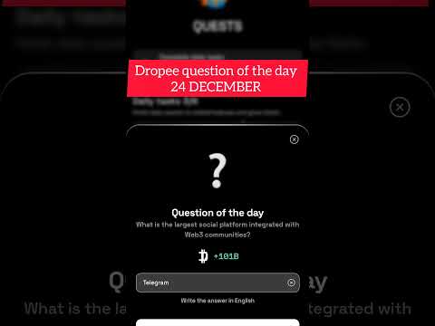 DROPEE 24 DECEMBER QUESTION OF THE DAY