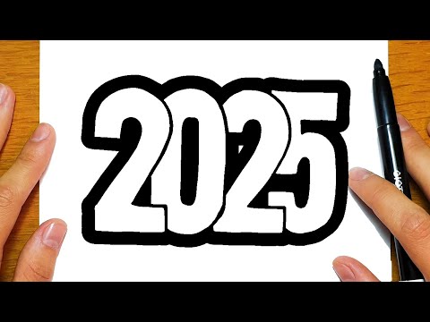 HOW TO DRAW 2025 FOR A HAPPY NEW YEAR | Easy drawings