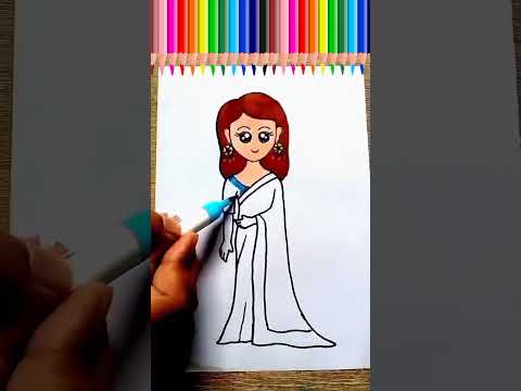 girl wearing saree drawing easy#shorts#girl#shortvideo#viralshorts#youtubeshorts #easyartwithbiplab