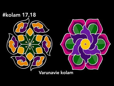 Colourful kolam for festivals 😇 Easy step by step kolam