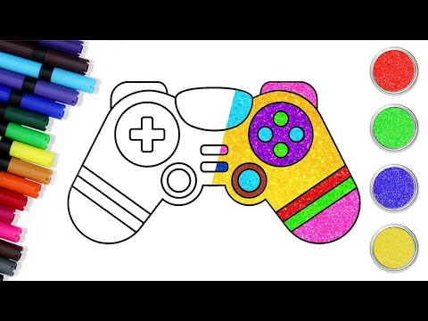 Glitter Video Game Controller | Drawing, Coloring and Painting for Kids | Chiki Art