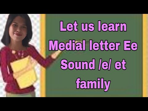 Let's Learn Medial Letter Ee/Reading Consonant Vowel Consonant/CVC/Ee