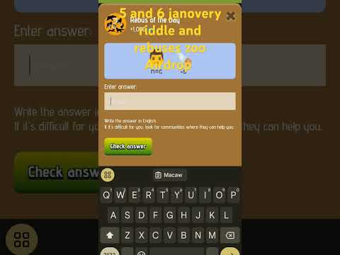 5 and 6 janovery Zoo Airdrop Riddle and rebuses of the day