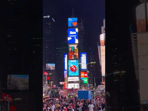 Lively atmosphere and bright Neon lights of Times Square in New York City! #nyc #travel #timessquare