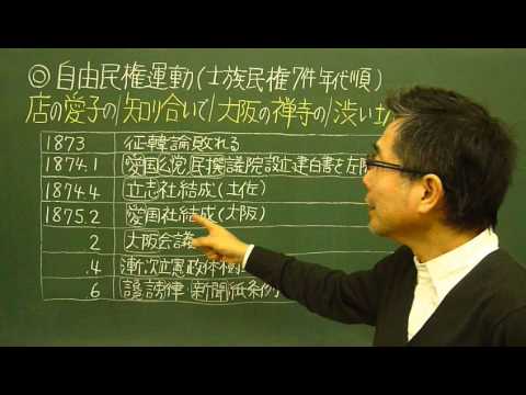 語呂合わせ日本史〈ゴロテマ〉77(近現13(基本17)士族民権)