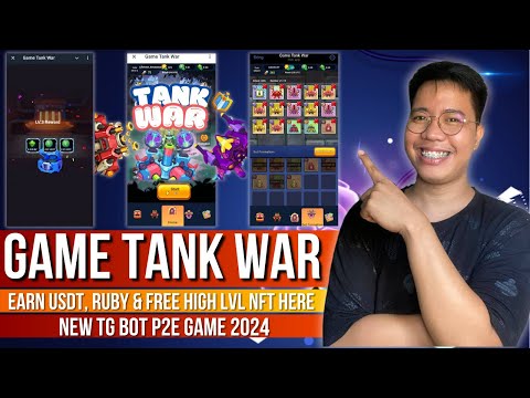 Tank War - 1 Ruby Coins = 0.01 USDT Value | Earn Free Ruby, USDT & High Lvl NFT Here | Eng Sub