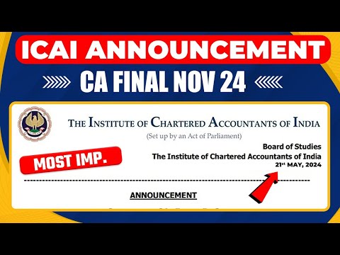 ICAI Important Announcement | Self Paced Online Module | CA Final Nov 24 | ICAI SPOM Test Full Info