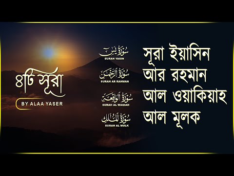 সূরা রহমান ওয়াকিয়া ইয়াসিন মুলক - কুরআনের ৪টি সূরার সুন্দর তেলাওয়াত । By Alaa Yaser