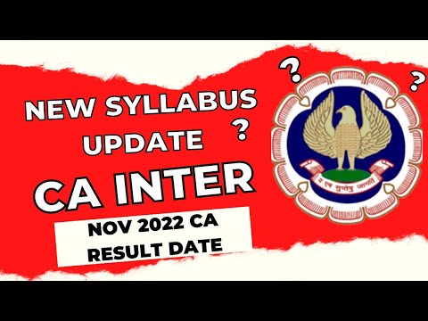 |Important Update For CA Intermedite| New Syllabus For CA Intermedite update| CA Nov Result Update|