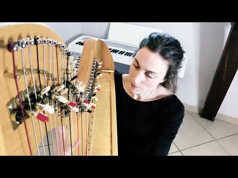 Tamsin Dearnley plays Bach Cello Suite no. 1 in G major BWV 1007: II (Allemande) - Lever Harp Solo