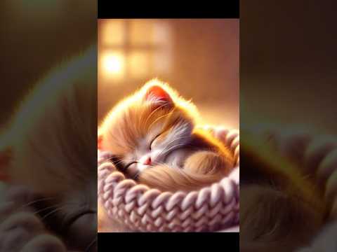 Adorable Kitten Sleeping & Purring for Deep Relaxation 💤🐾 #minianimals