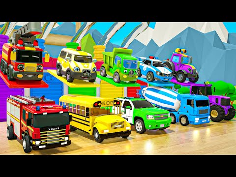 Finger Family | School bus and 5 baby cars | Baby Nursery Rhymes & Kids Songs