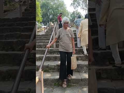 walking down the steps of the Chausath Yogini temple in Jabalpur....