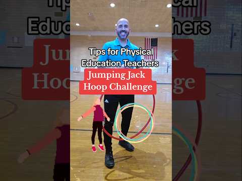 "Jumping Jack Hoop" Challenge! Test your fitness skills 💪 #GiveItATry 👏 👉 #PhysEd #PE