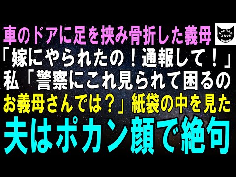 【スカッとする話】私を馬鹿呼ばわりする義母が車のドアに足を挟んで骨折→義母「ちょっと馬鹿嫁！救急車呼べ！」助けを求めて来たので全力で馬鹿になった結果ｗ【修羅場】