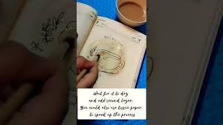 Painting with tea?! aesthetic painting ideas💡🌿 #shorts #tiktok #viral #satisfying #art #drawing