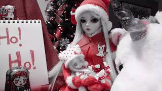 Doll Theater Dolls Asking Mrs.Claus for Gifts Stop Motion BJD Christmas