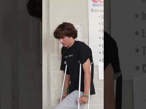 Falling with crutches