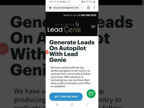 Insurance Lead Genie mobile view demo