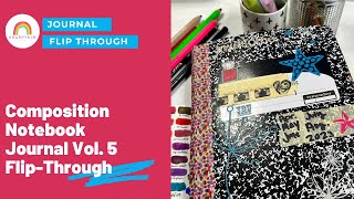 Composition Notebook Junk Journal / Smash Book / Glue Book / Art Journal Flip-through Vol. 5