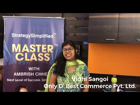 Testimonial By Vidhi Sangoi,  Only D’ Best Commerce Pvt. Ltd., for Business Scaling Up MasterClass®