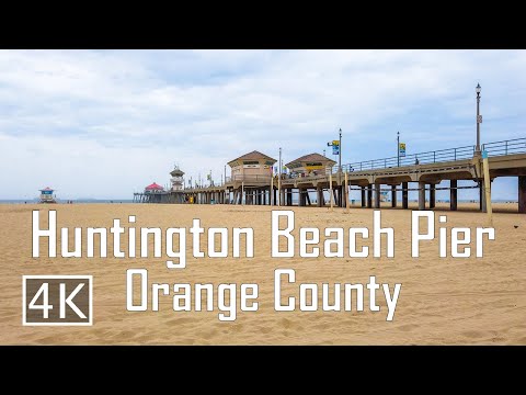 [4K] Huntington Beach Pier in California USA - Walking Tour