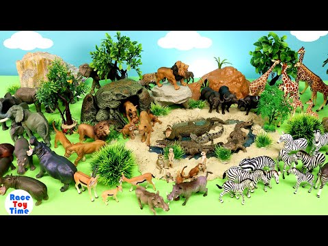 African Animal Figurines on a Savanna Diorama | Lego The Lion King Simba Figure