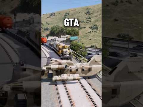 Train VS helicopter in  gta games #shorts #grandtheftauto #gaming #videogame #gta