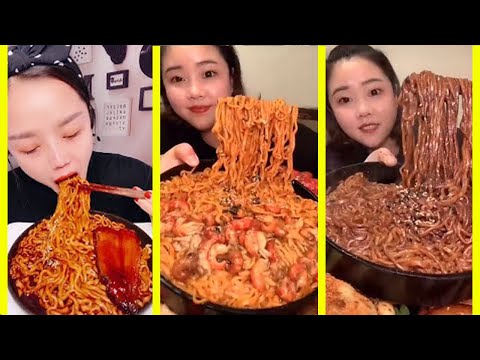 짜장면 불닭볶음면 다양한 비계 고기 먹방 | Spicy chicken noodle Various food eating show | Ep29