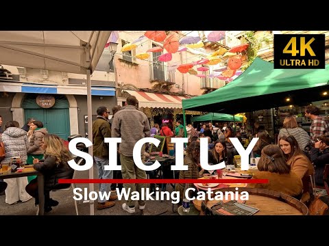 Slow Walking in Sicily  I   Christmas Market in Catania   I   12월 시칠리의 항구도시 까타니아 거리는 이렇습니다. #sicily